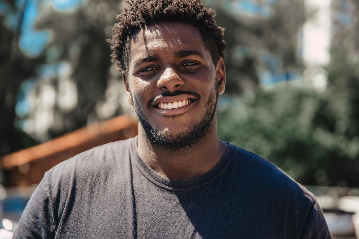 Male teen smilling