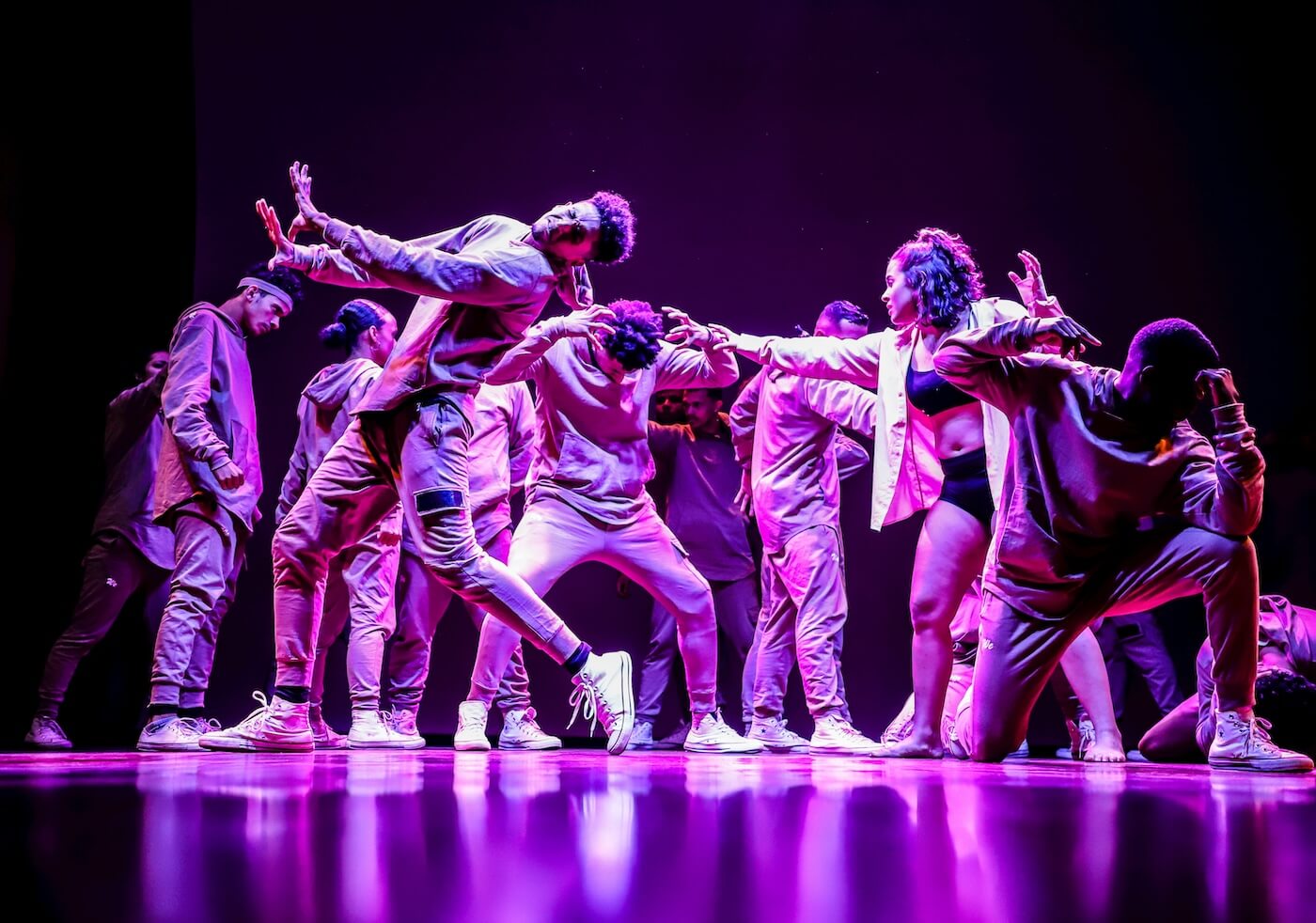 Choreographers performing on stage