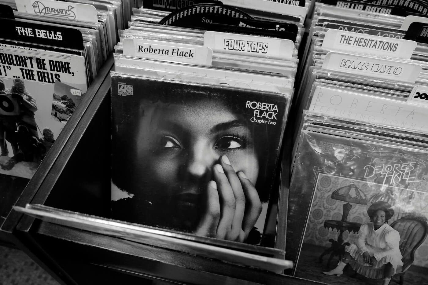 Record label with smilling black woman picture